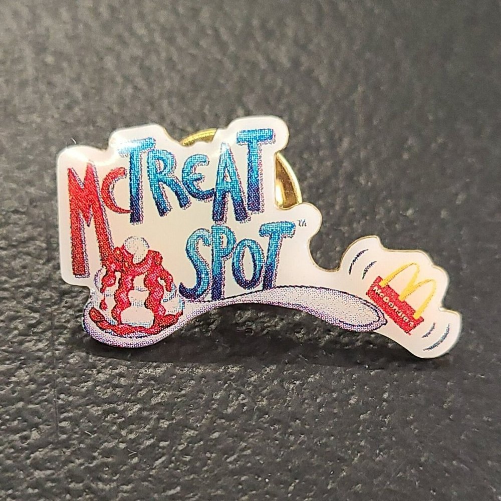 VTG Rare McDonalds Lapel Pin McTREAT SPOT Dessert Ice Cream Spoon Golden Arches